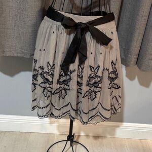 Darling Layered Black and Gray Floral Skirt